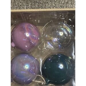 St. Nicholas Square 4 Sets Of Four Glass Christmas Ornaments.  Total Of 16.